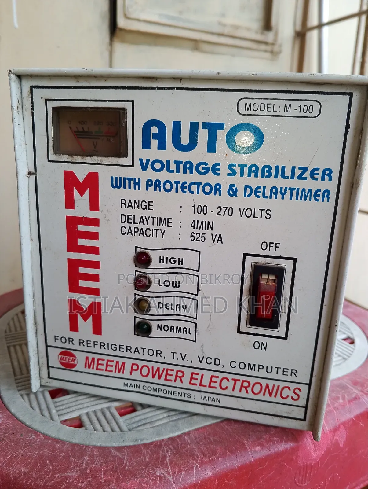 MEEM M-100 625VA Automatic Voltage Stabilizer With Protector