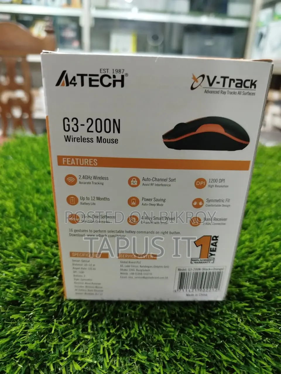 Mouse A4 Tech Wireless G3-200n 1Year Warranty