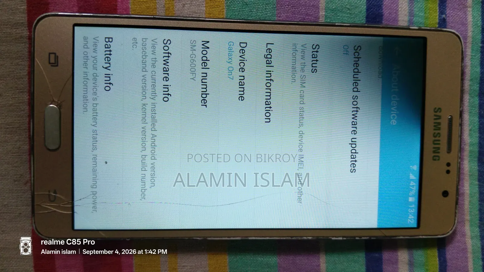 Samsung Galaxy On7 Pro 16 GB Gold