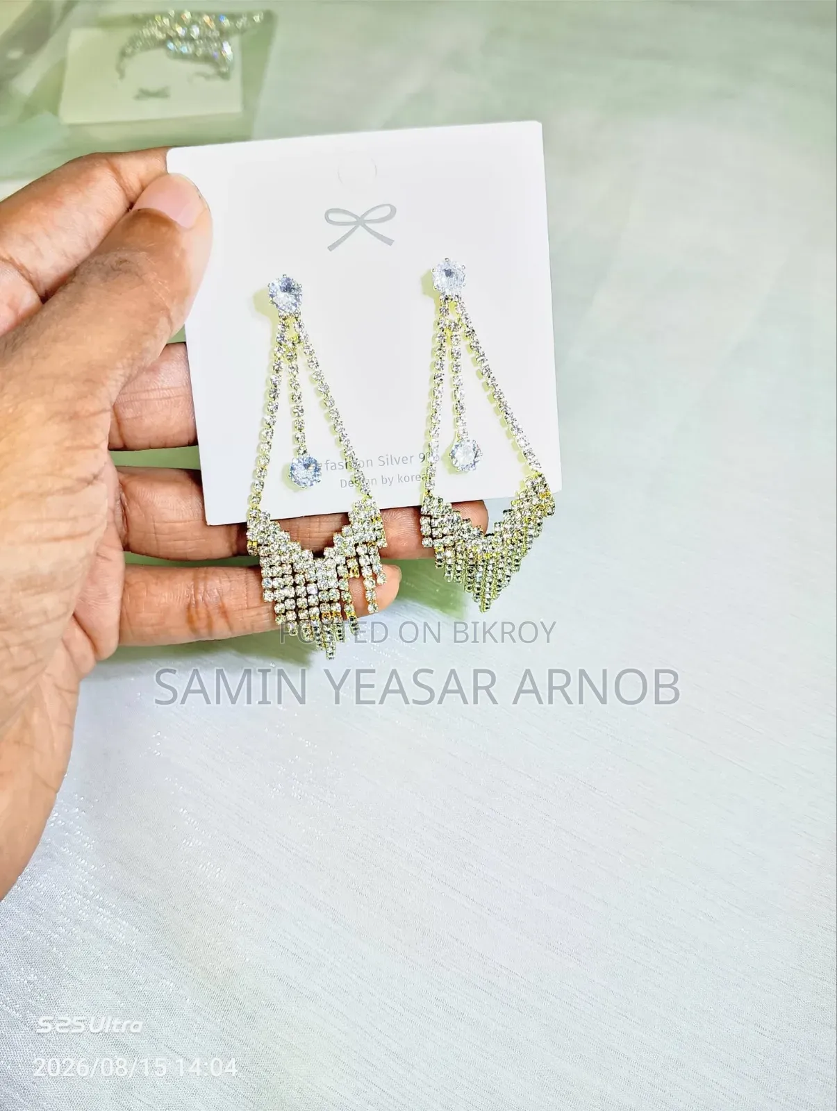 Crystal Earrings Korean European Earrings Long Drop Tassel Dangle