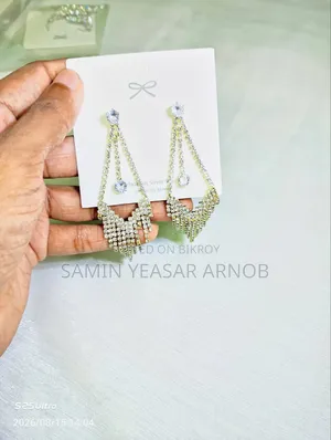 Crystal Earrings Korean European Earrings Long Drop Tassel Dangle