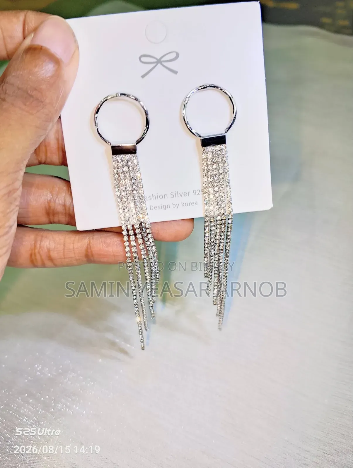 Crystal Earrings Korean European Earrings Long Drop Tassel Dangle
