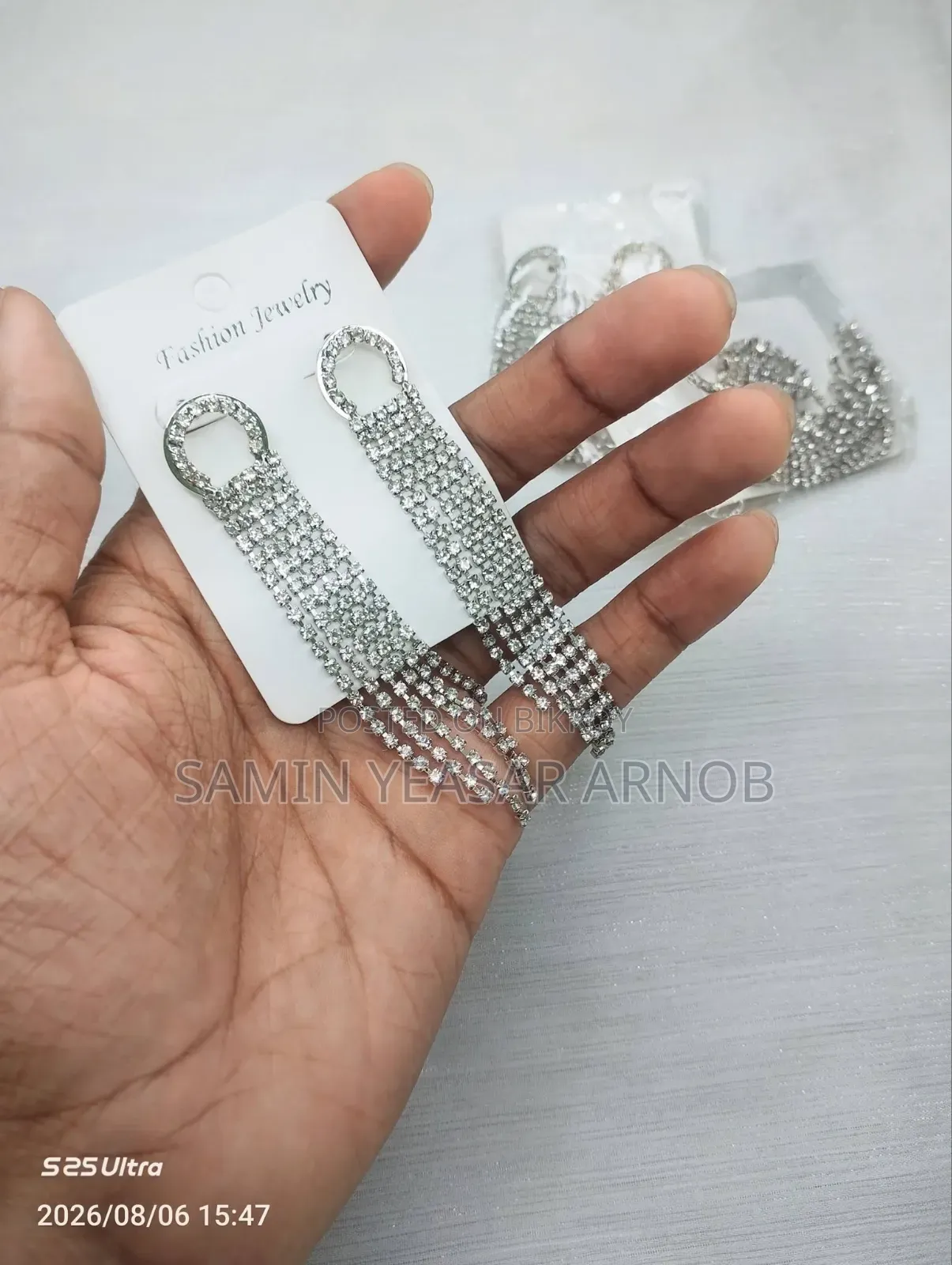 Crystal Earrings Korean European Earrings Long Drop Tassel Dangle