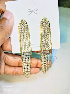 Crystal Earrings Korean European Earrings Long Drop Tassel Dangle