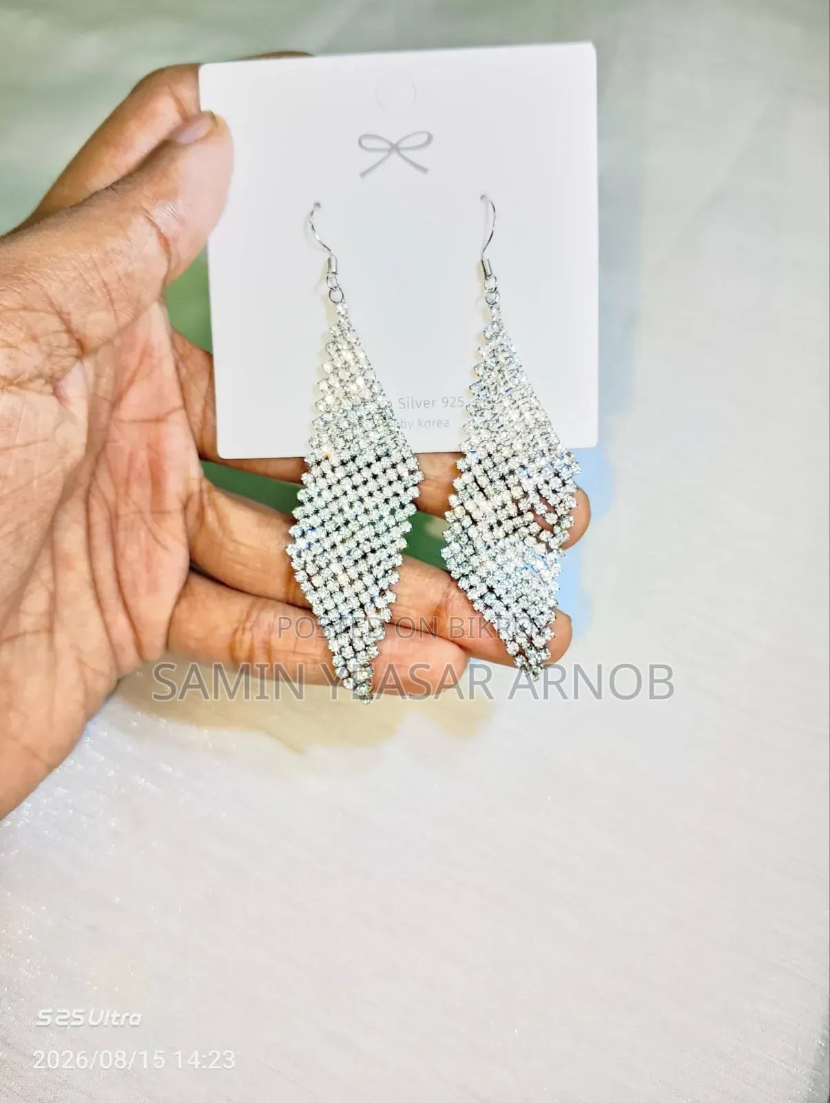 Crystal Earrings Korean European Earrings Long Drop Tassel Dangle