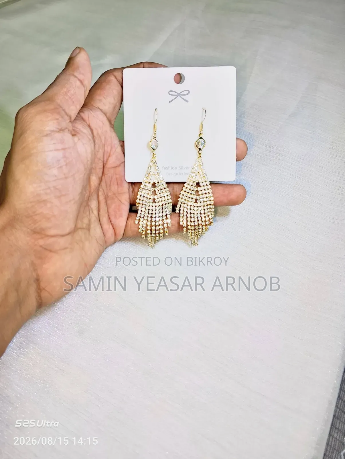 Crystal Earrings Korean European Earrings Long Drop Tassel Dangle