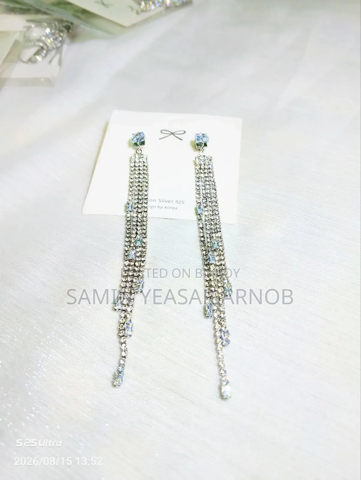 Crystal Earrings Korean European Earrings Long Drop Tassel Dangle