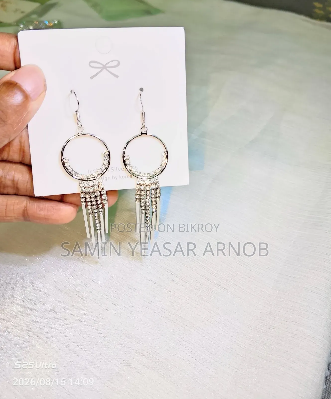 Crystal Earrings Korean European Earrings Long Drop Tassel Dangle