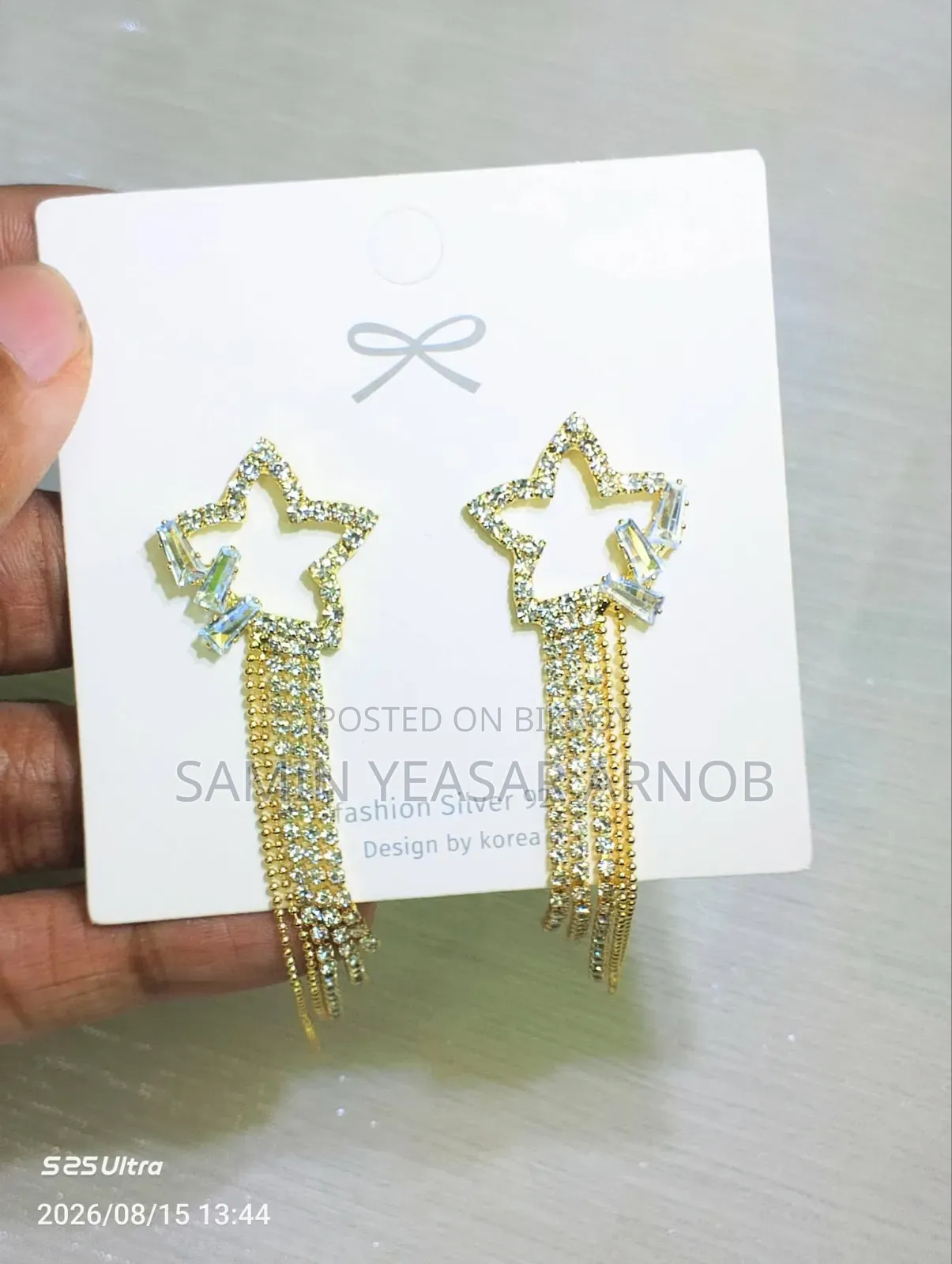 Crystal Earrings Korean European Earrings Long Drop Tassel Dangle
