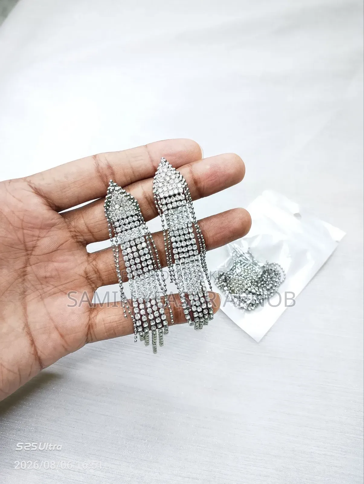 Crystal Earrings Korean European Earrings Long Drop Tassel Dangle