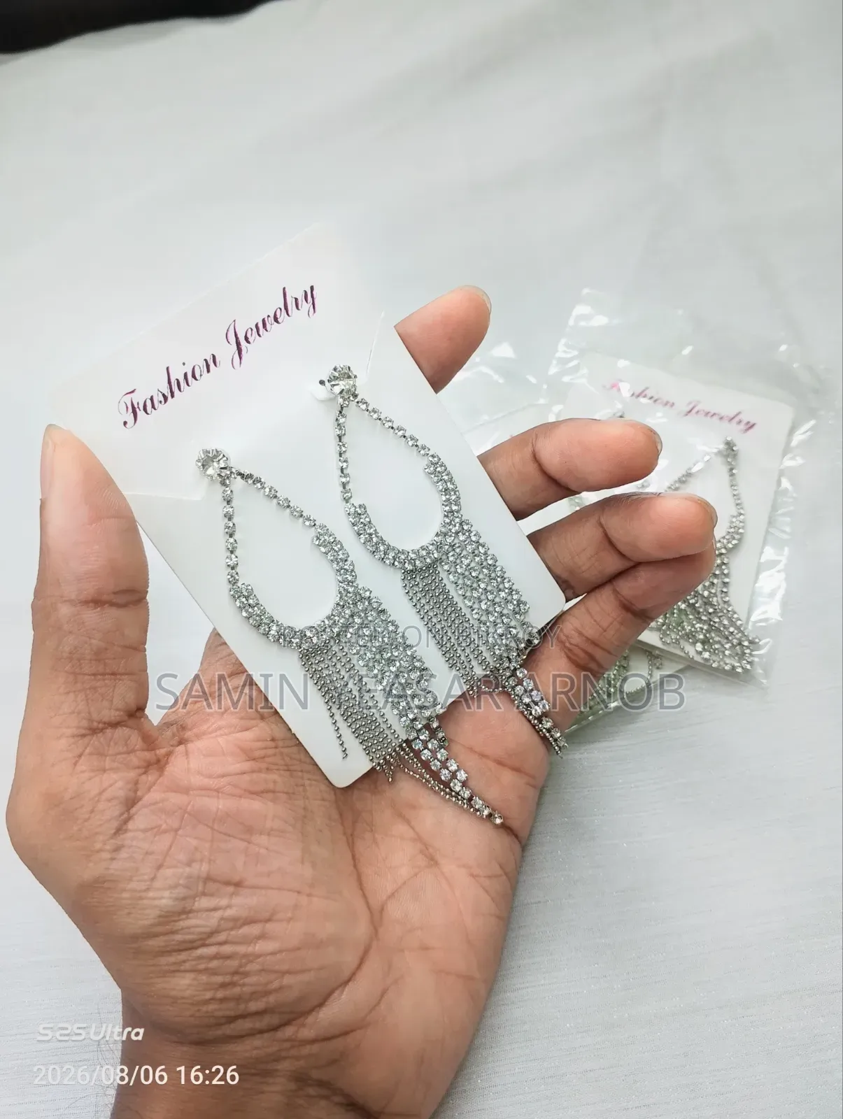 Crystal Earrings Korean European Earrings Long Drop Tassel Dangle