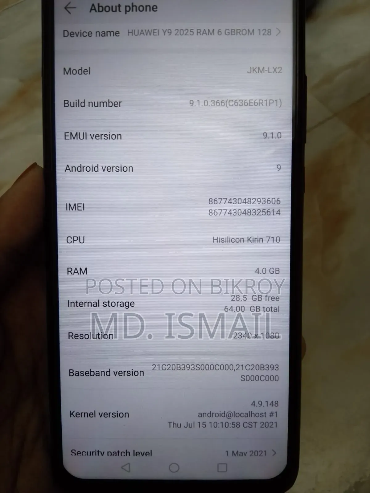 Huawei Y9 64 GB Blue