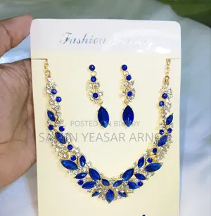 Crystal Necklace Earring Combo Set Korean European Necklace Style