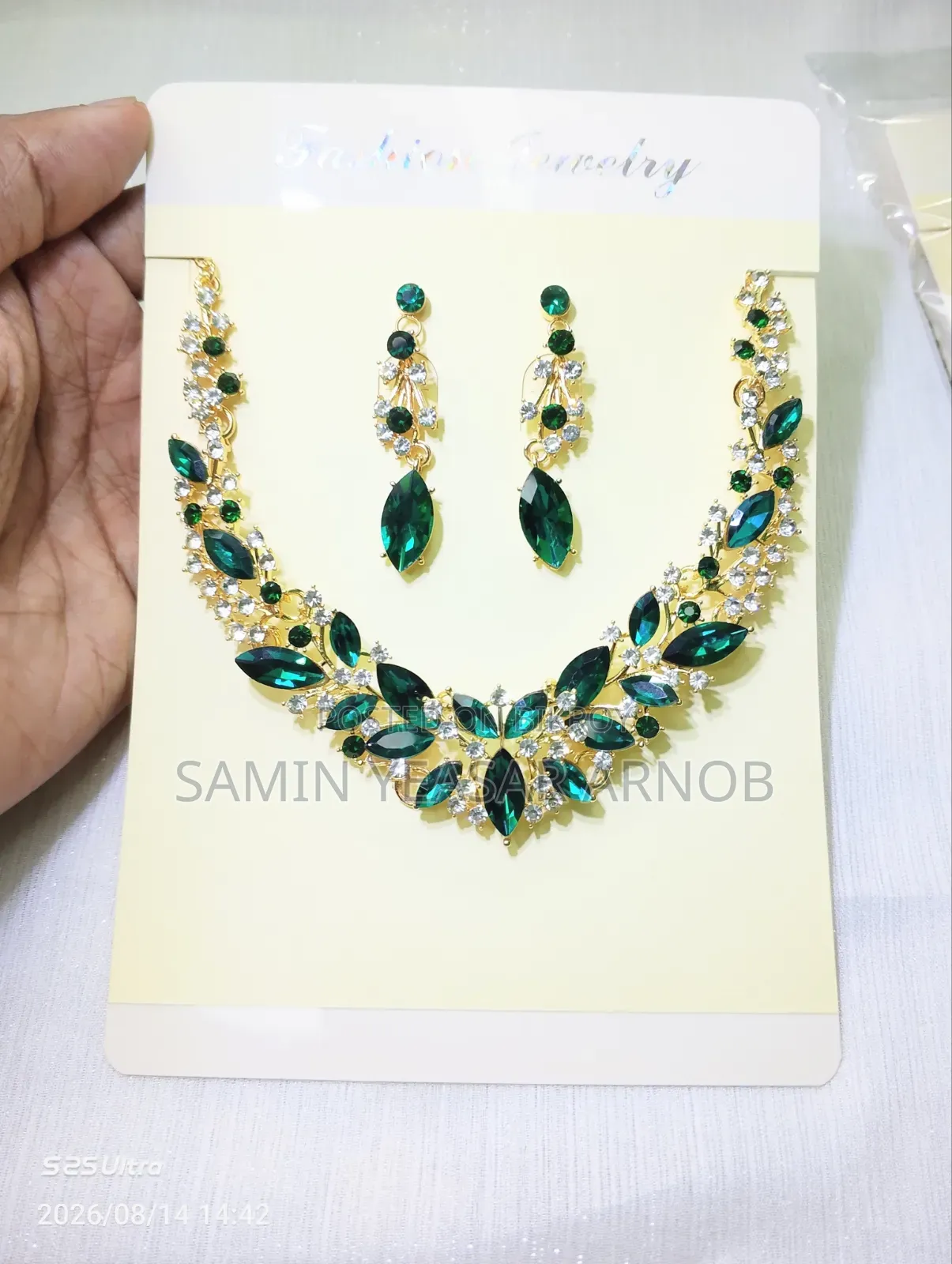 Crystal Necklace Earring Combo Set Korean European Necklace Style