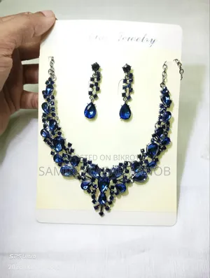 Crystal Necklace Earring Combo Set Korean European Necklace Style