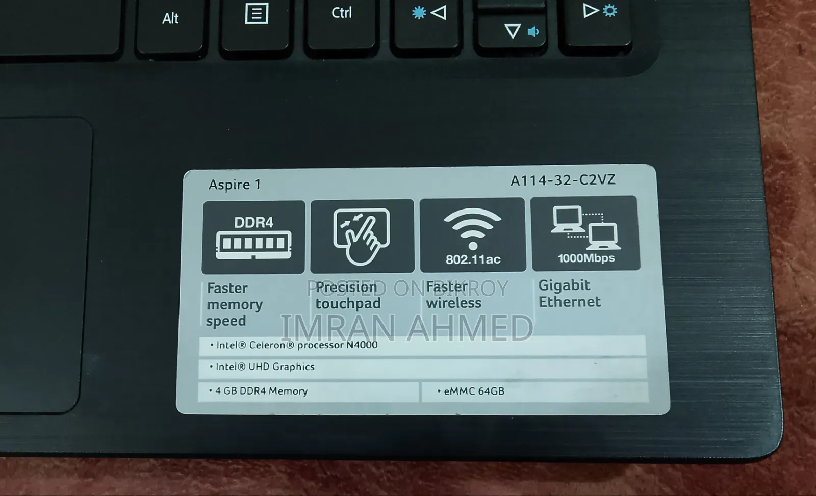 Laptop Acer Aspire 1 4GB Intel Celeron eMMC 72GB