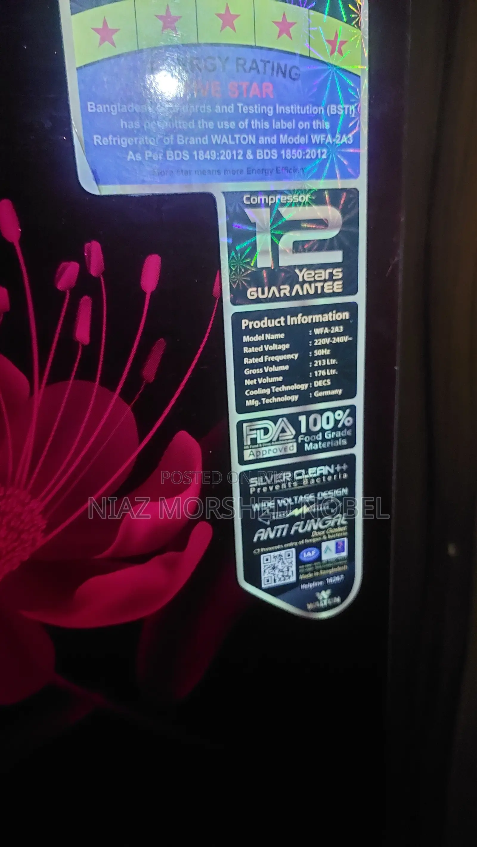 Walton 213 Liter Fridge for Sale (Full Fresh)