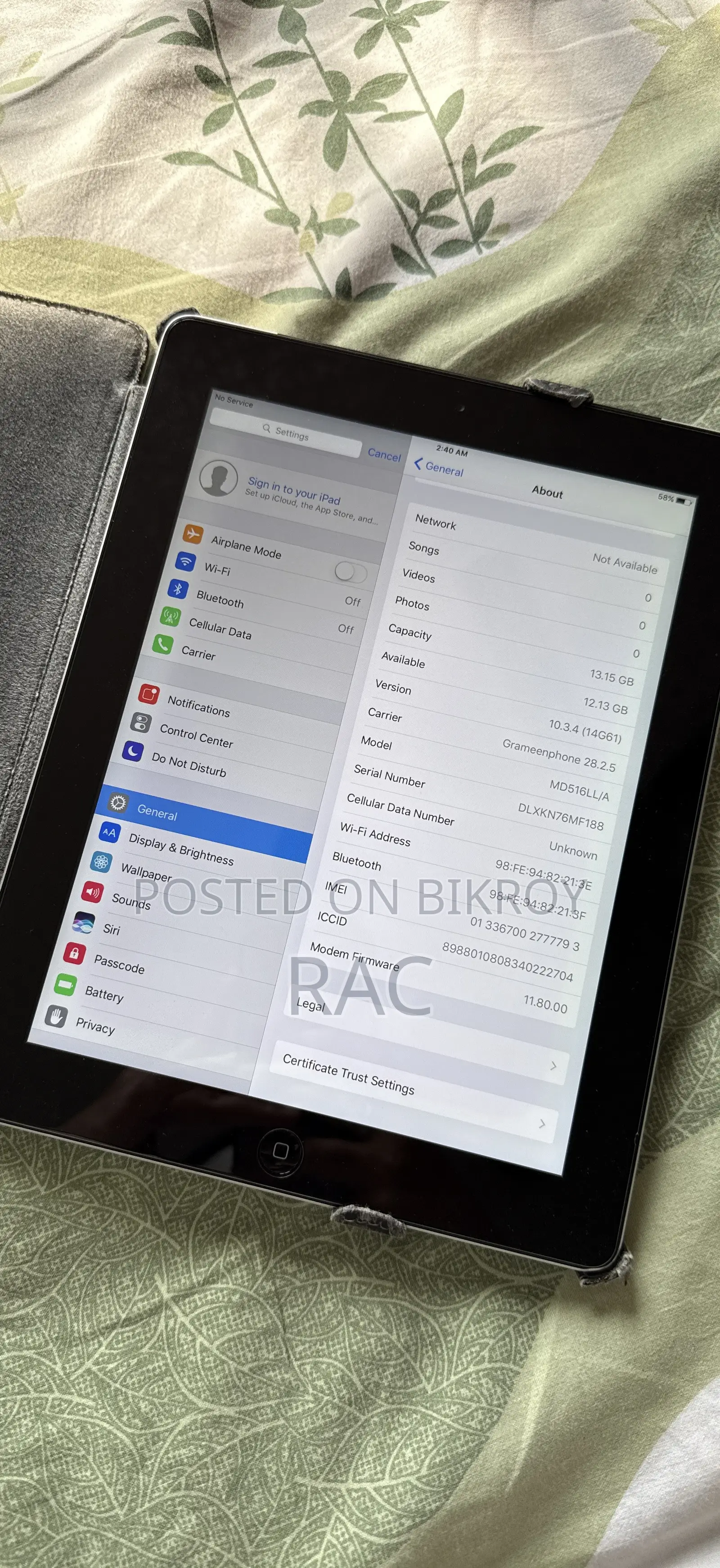Apple iPad 4 Wi-Fi + Cellular 16 GB Silver