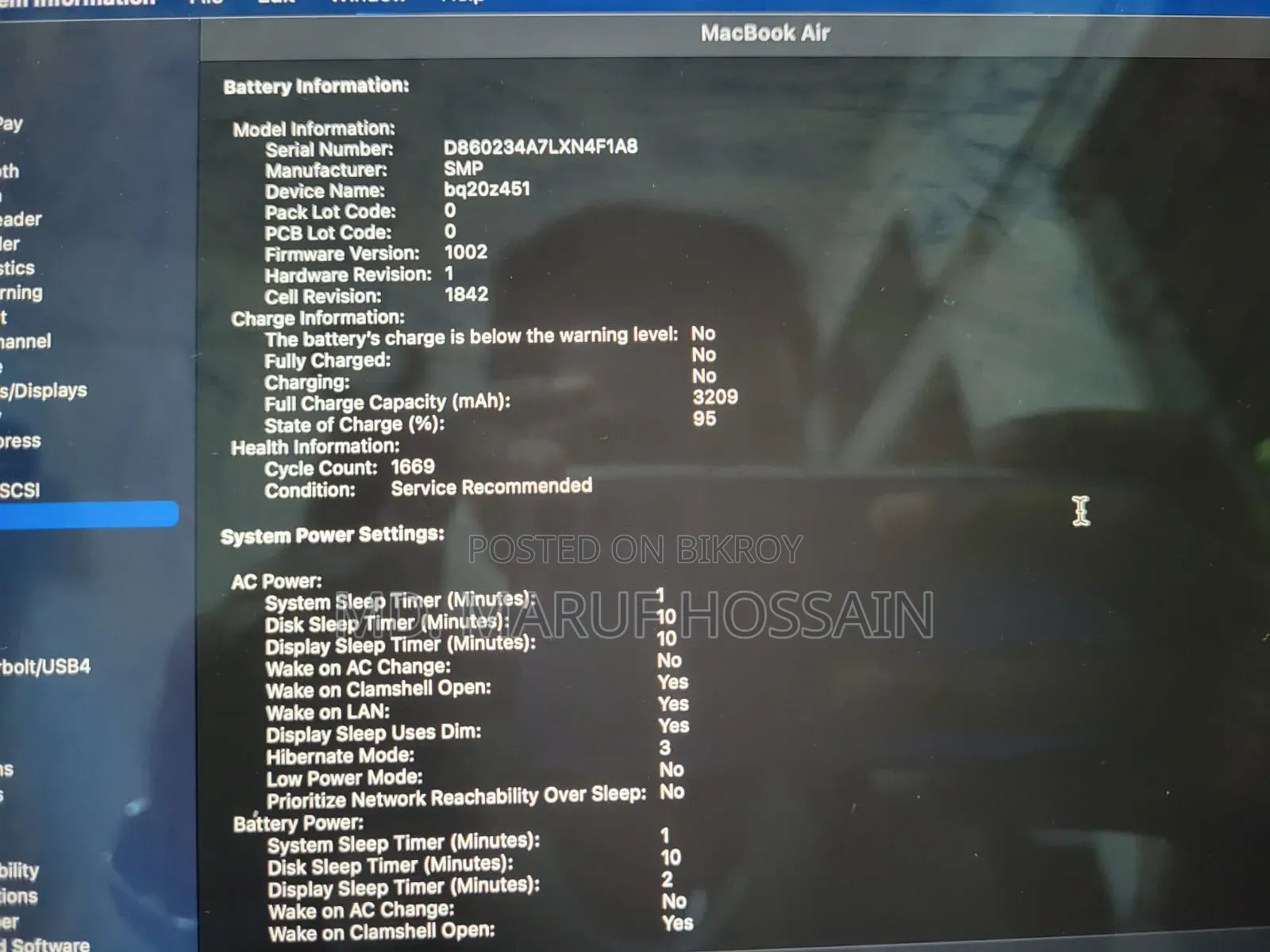 Laptop Apple MacBook Air 2020 8GB Intel SSD 256GB