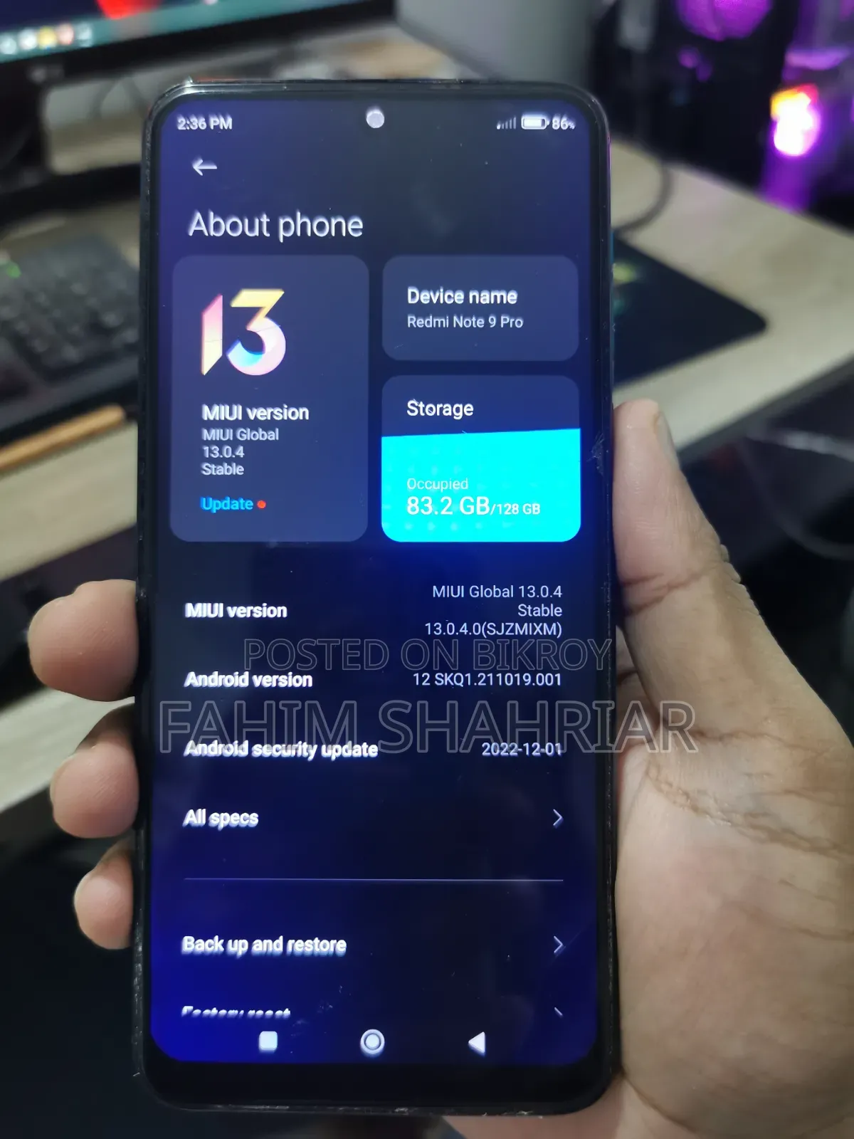 Xiaomi Redmi Note 9 Pro 128 GB Blue