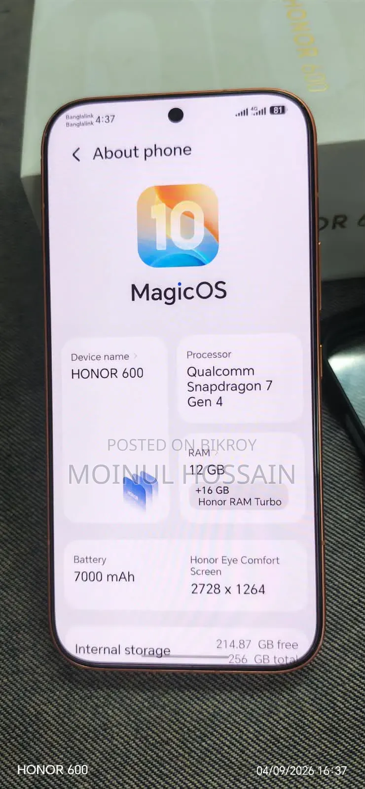 Honor 600 256 GB Rose Gold
