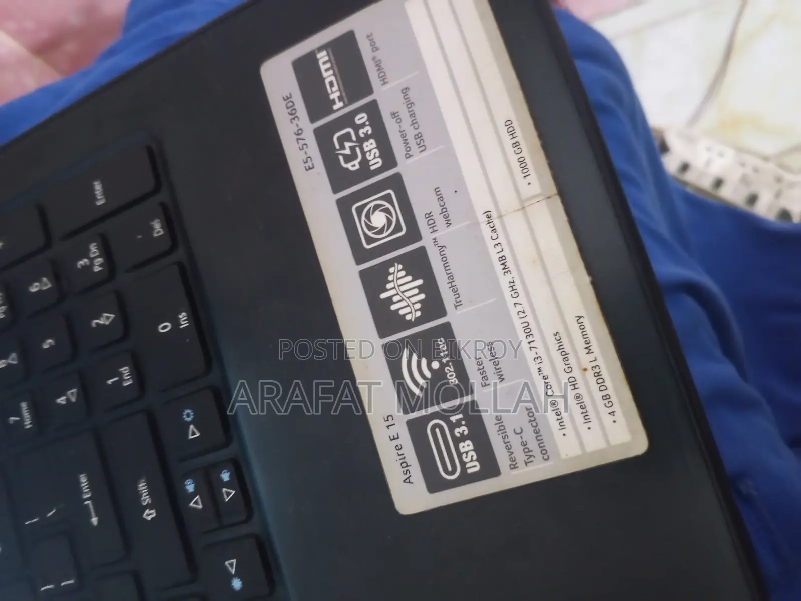 Laptop Acer Aspire 15 4GB Intel Core i3 HDD 1T