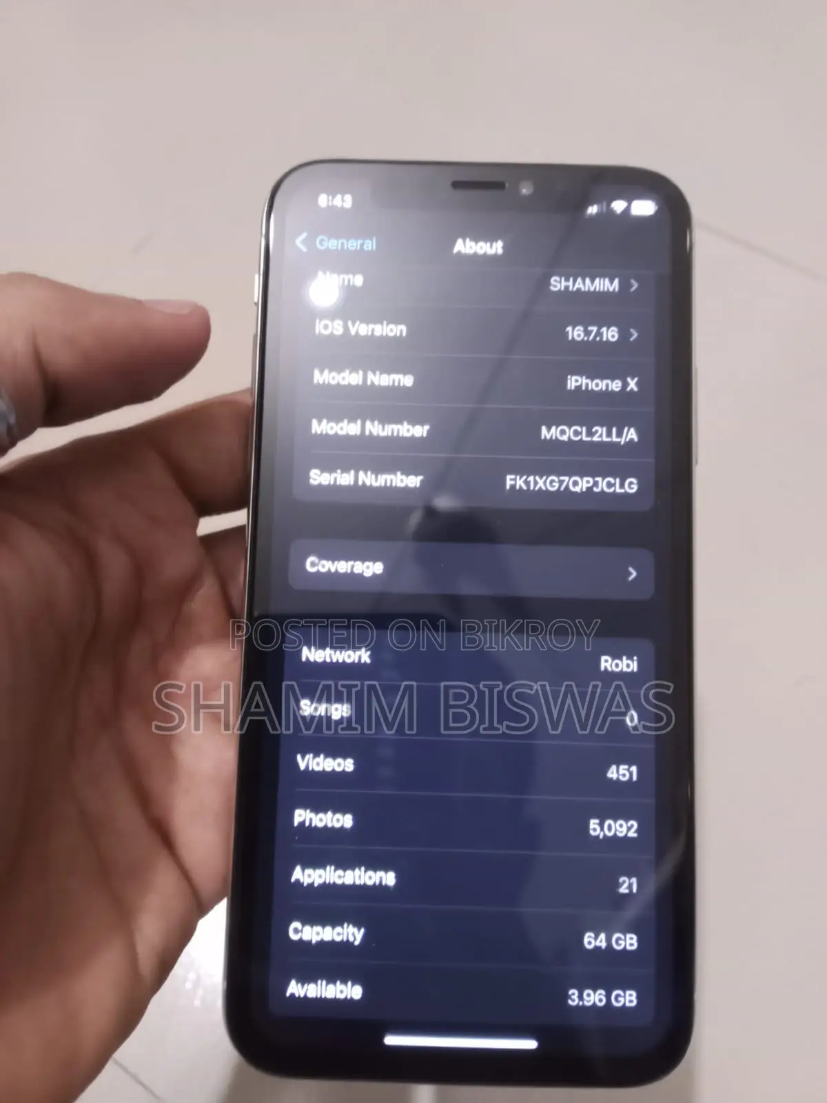 Apple iPhone X 64 GB White