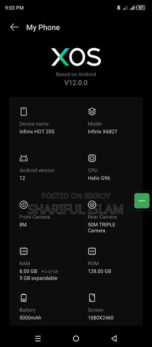 Infinix Hot 20S 128 GB Blue