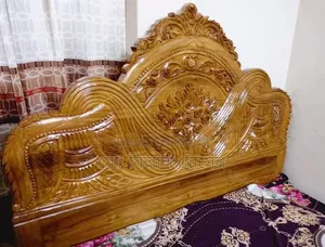 সেগুন কাঠের বক্স খাট ৬/৭ ফিট