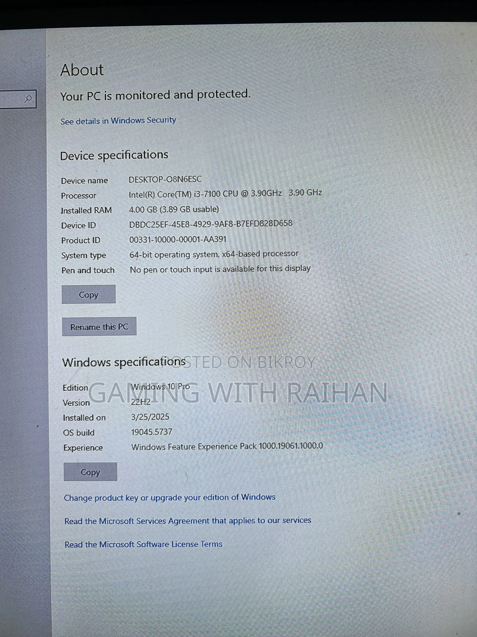 Desktop Computer HP 4GB Intel Core i3 HDD+SSD 1T