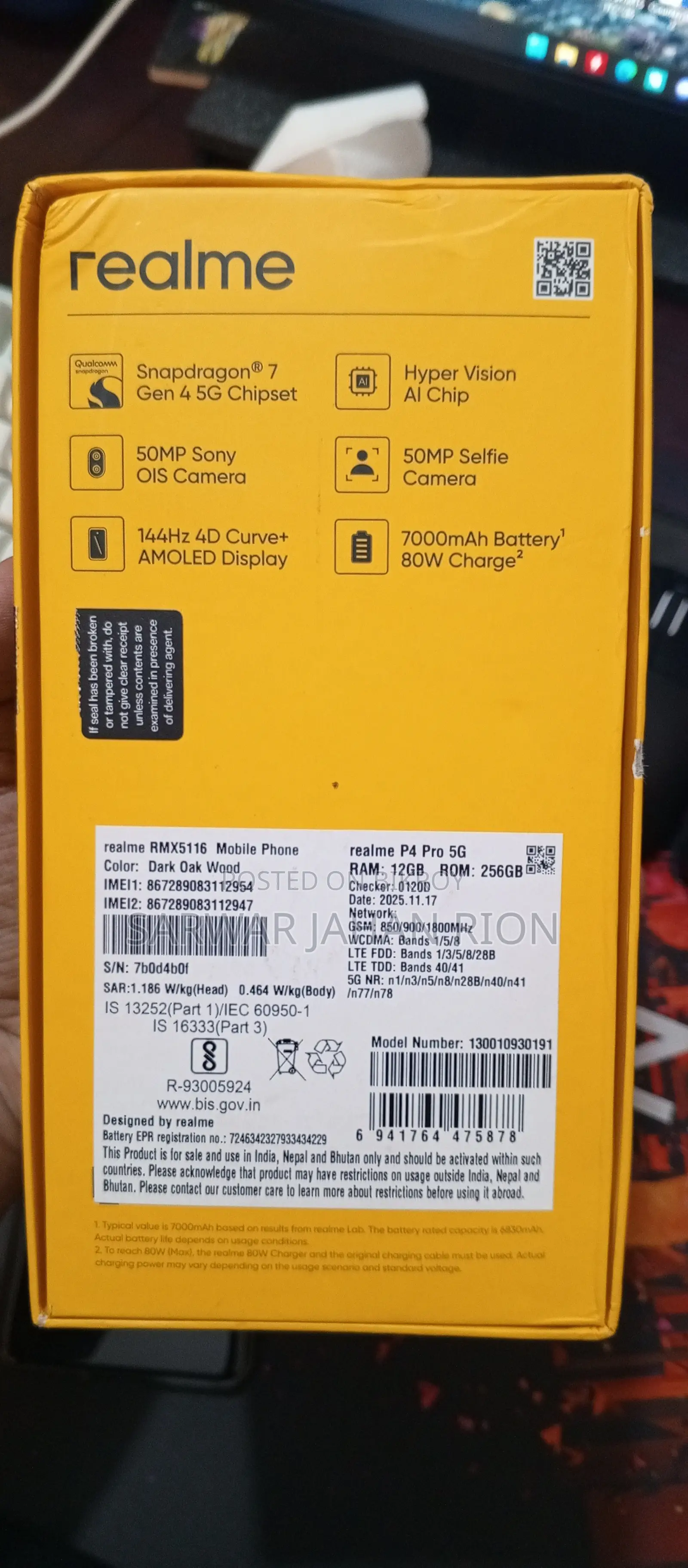 New Realme P4 Pro 256 GB Black