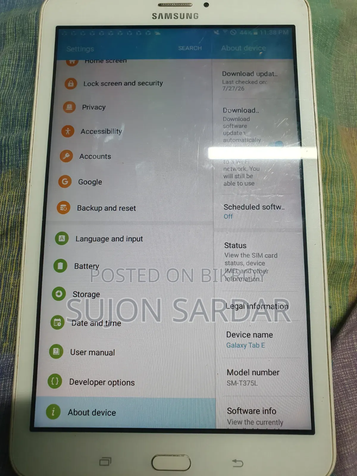 Samsung Galaxy Tab E SM-T561 16 GB White