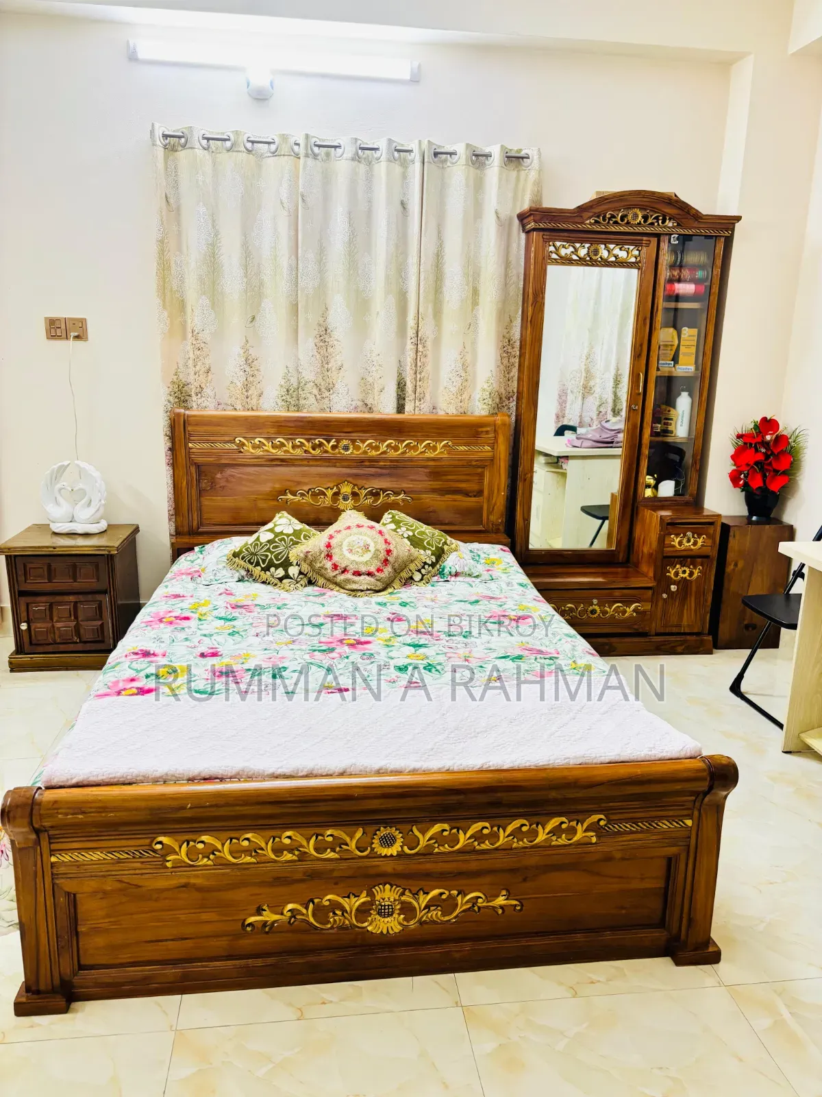 Segun Wood Bedroom Set Partex Cabinet