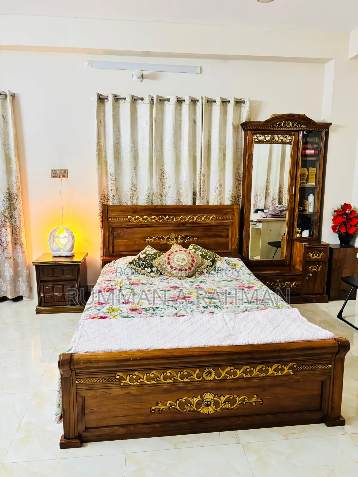 Segun Wood Bedroom Set Partex Cabinet