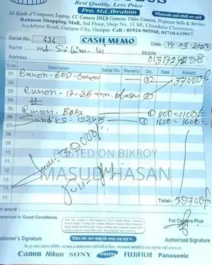 Canon DSLR Camera With Original Lens Accessories – ভালো কন্ডি