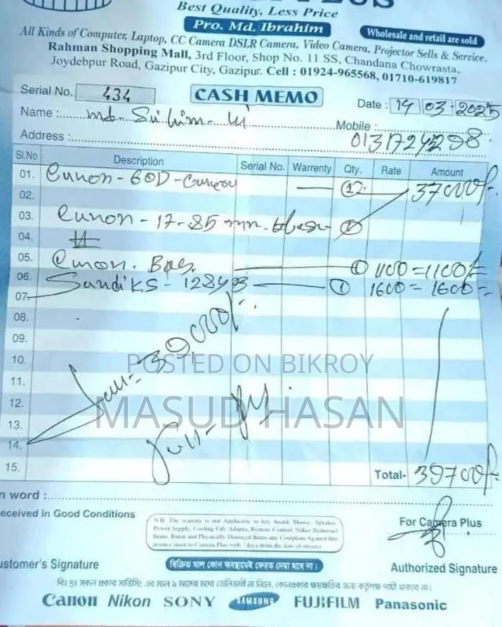 Canon DSLR Camera With Original Lens Accessories – ভালো কন্ডি