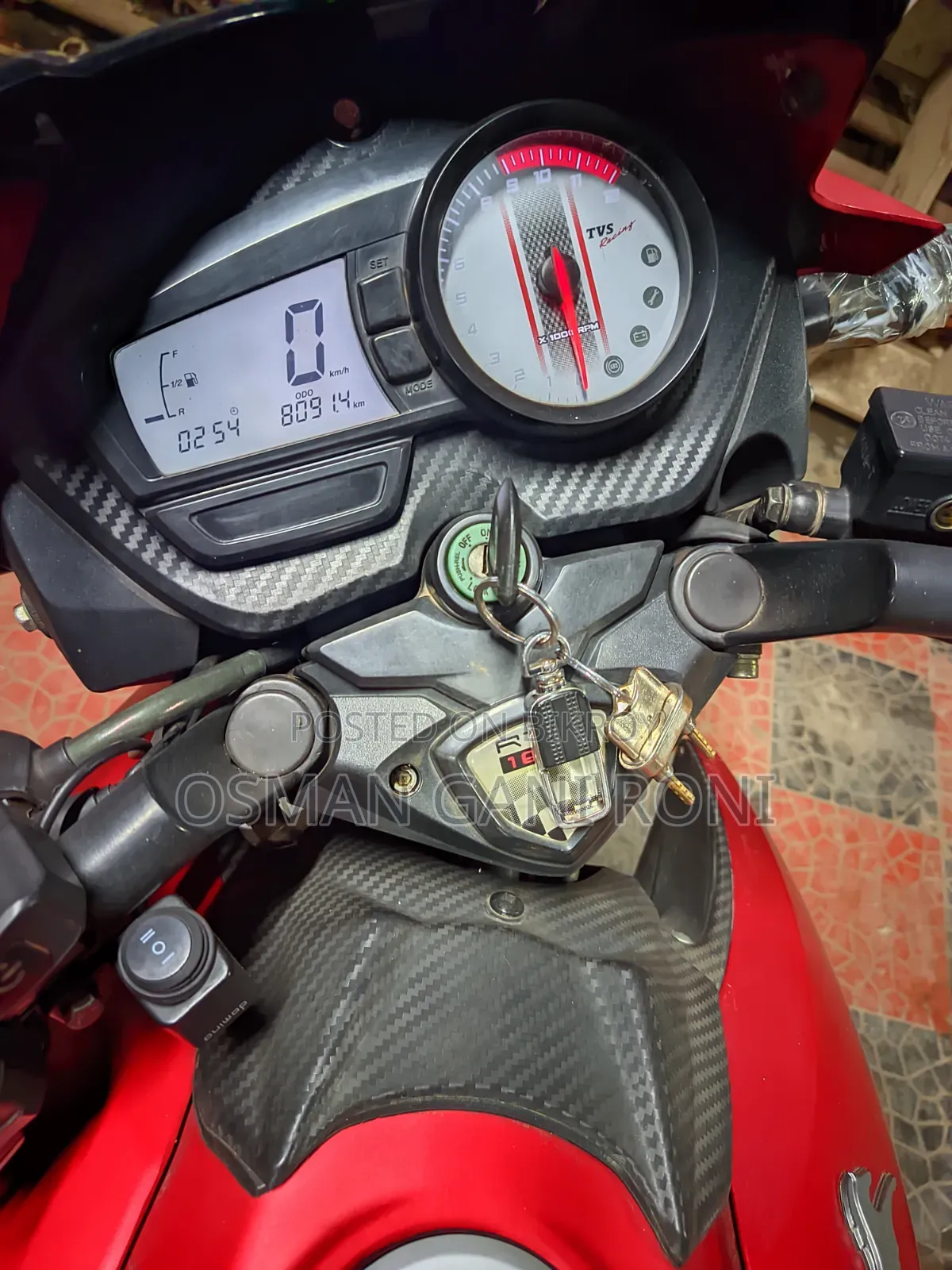 New TVS Apache RTR 160 2V ABS 2025 Red