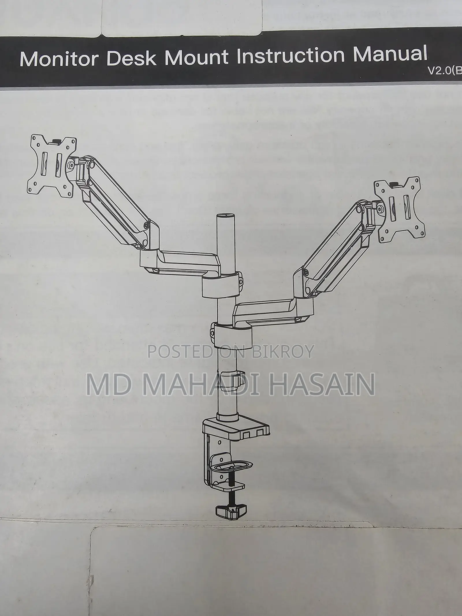 Dual Monitor Arms Desk Mount for Sale