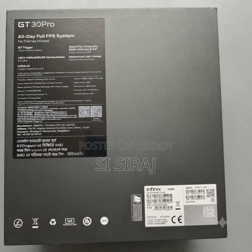 Infinix GT 30 Pro 256 GB Black
