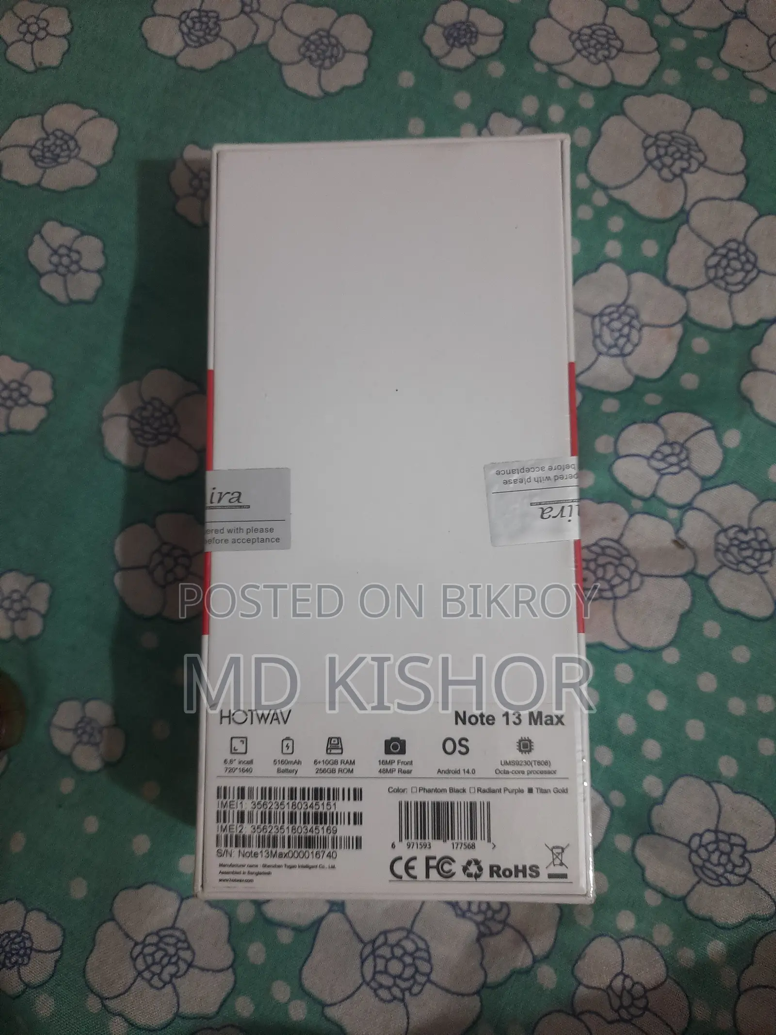 New Hotwav 256 GB Blue