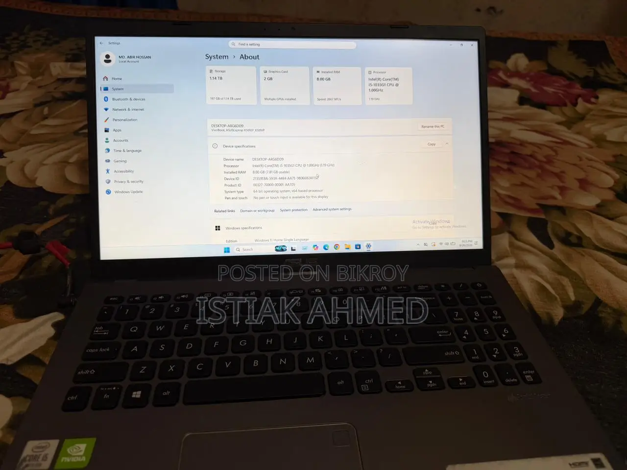 Laptop ASUS Vivobook Go 14 8GB Intel Core I5 HDD+SSD 1T