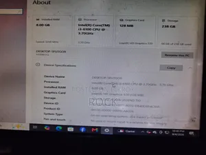 Desktop Computer 8GB Intel Core I3 SSD 256GB