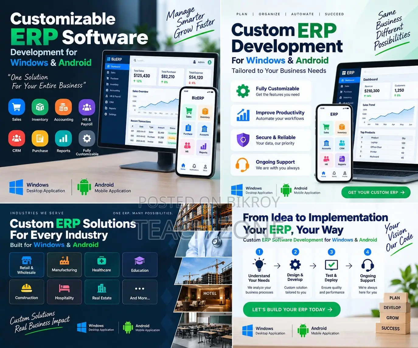 Customizable ERP Software for PC & Android