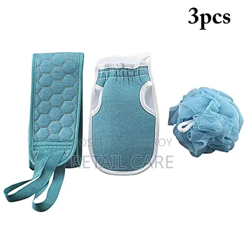 3Pcs Body Scrubber Set With Exfoliating Glove for Bathing