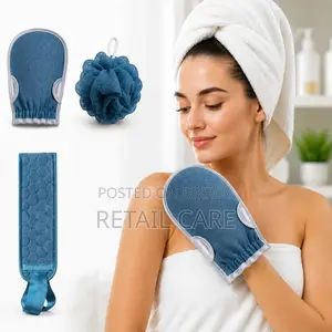 3Pcs Body Scrubber Set With Exfoliating Glove for Bathing