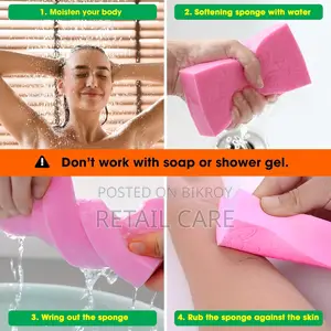 Soft Body Exfoliating Sponge for Bathing Shower Random Color