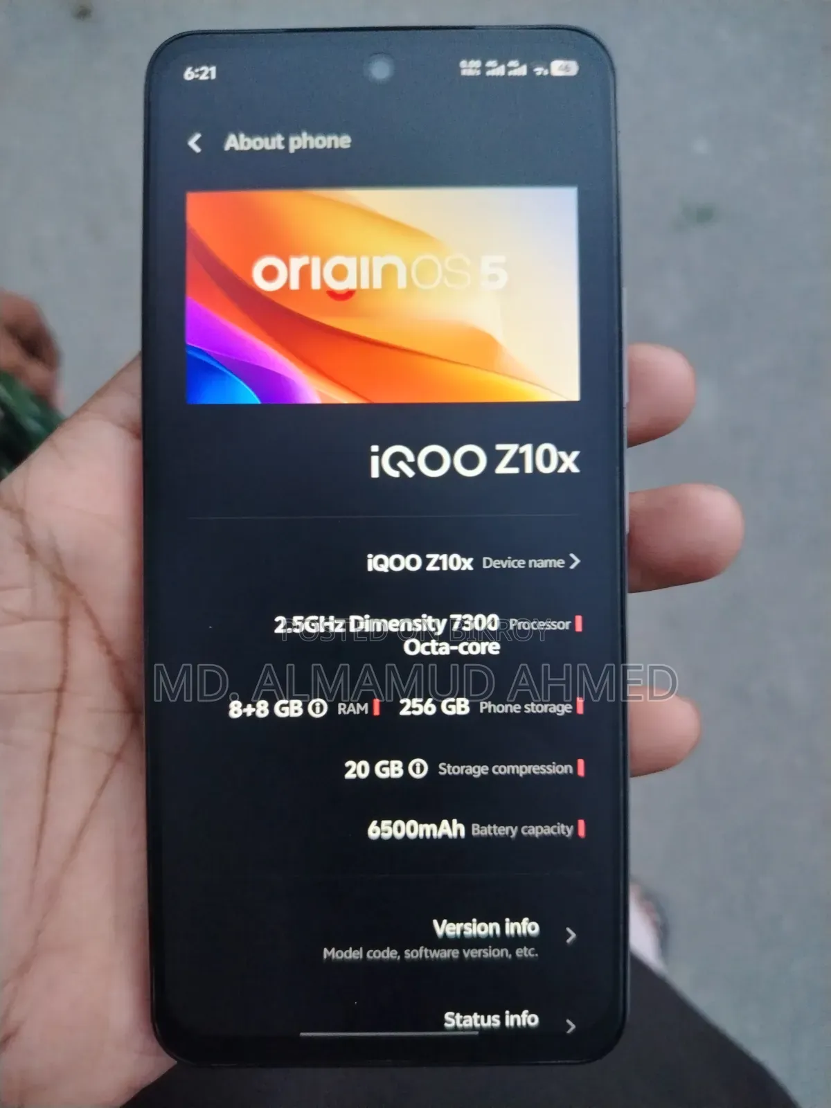 Vivo iQOO Z10x 256 GB Gray