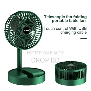 Folding Rechargeable Desk Fan, 3 Speeds