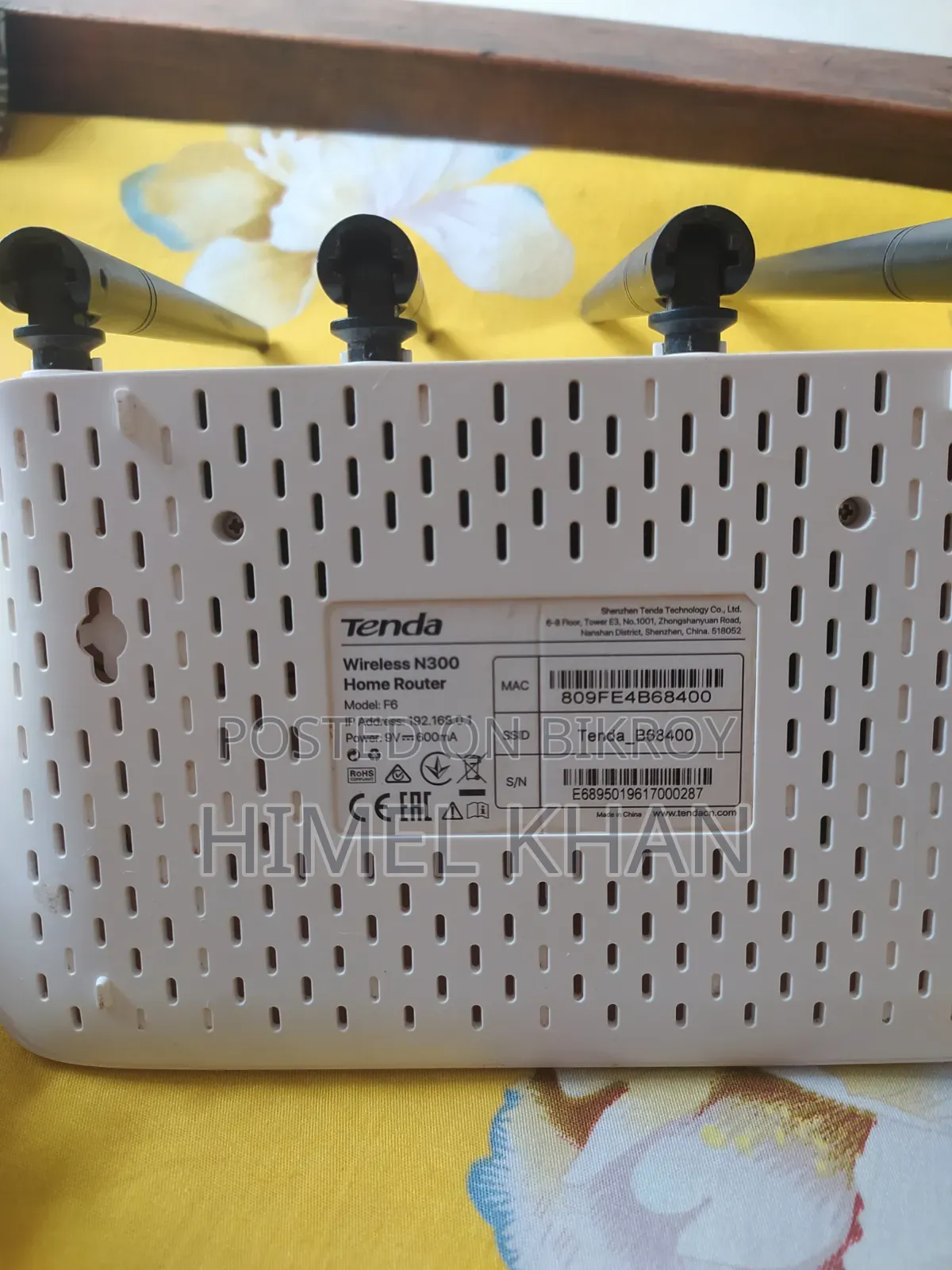 Tenda F6 300Mbps Wifi Router Good Conditions