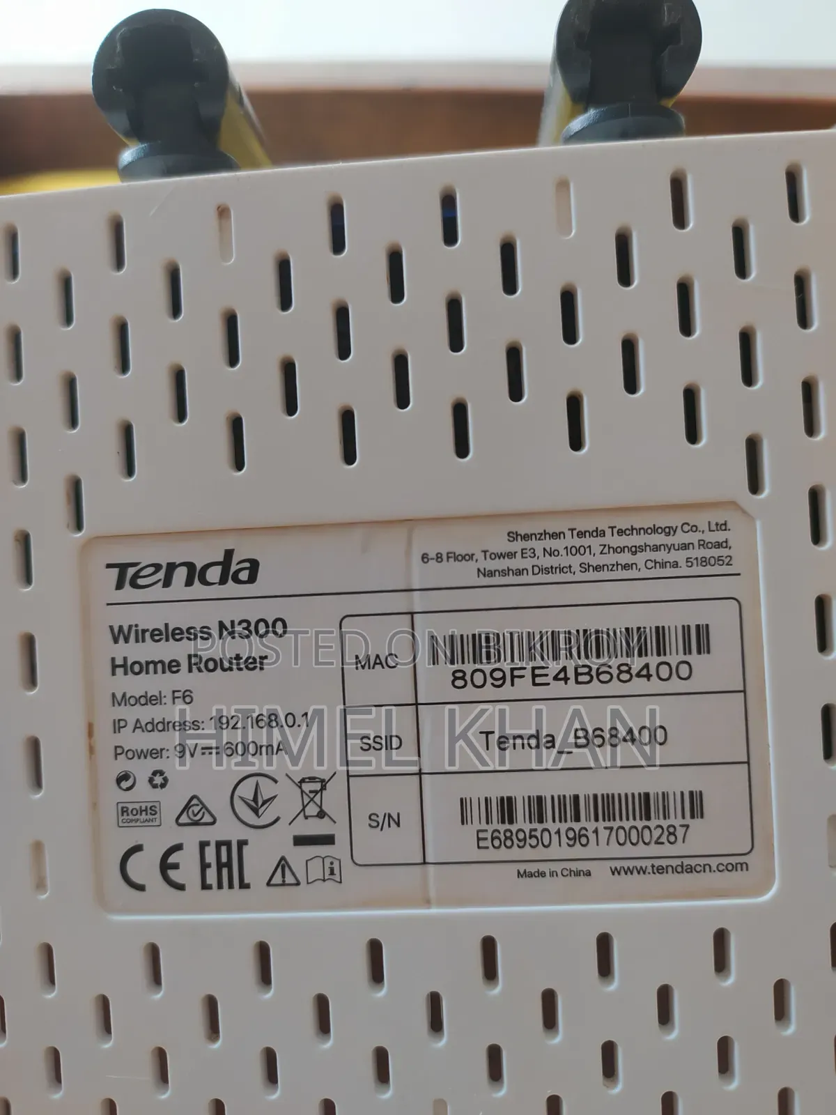 Tenda F6 300Mbps Wifi Router Good Conditions